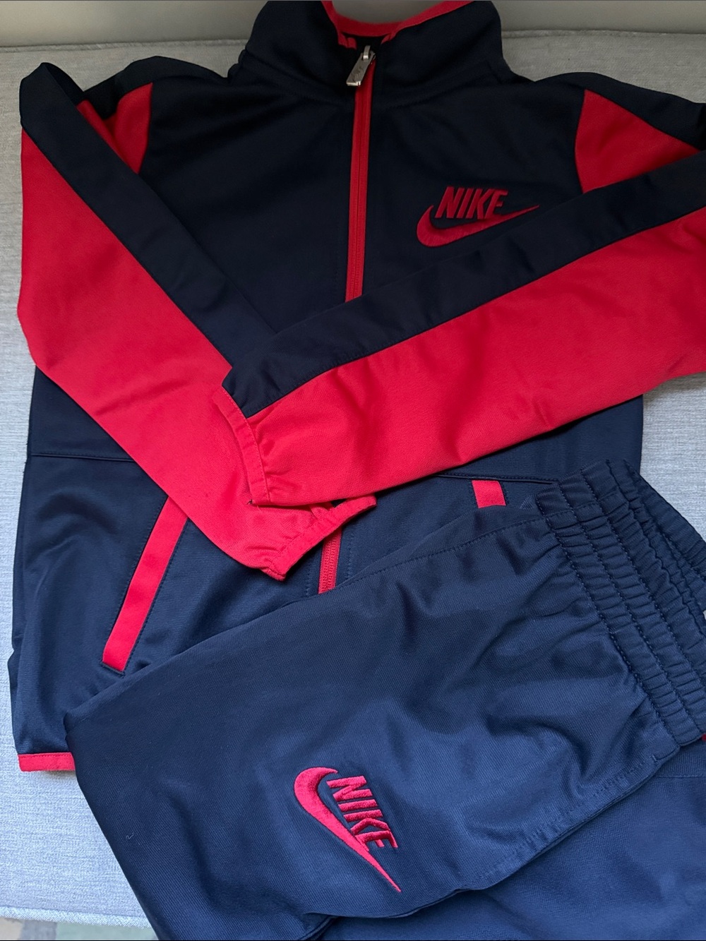 Nike Navy and Red Kids' Track Pants